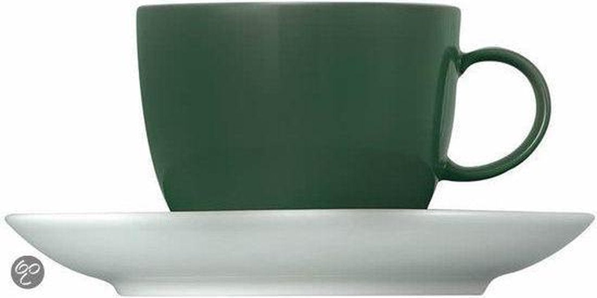 Thomas Sunny Day Dark Green Koffiekop en -Schotel - 0