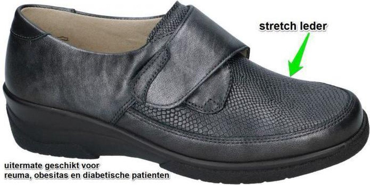 Solidus -Dames -  grijs  donker - comfortschoenen - maat 41½