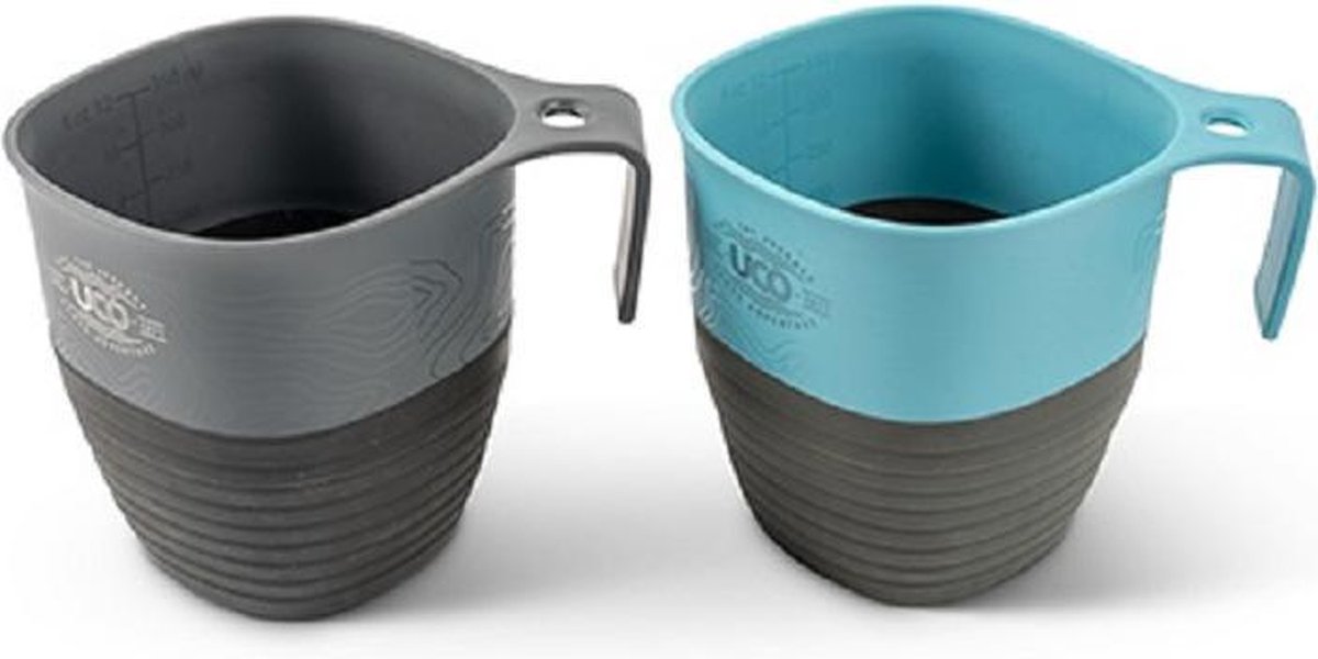 UCO Camp Cup Set 2-Delig Opvouwbare mok / drinkbekers Blauw-Grijs