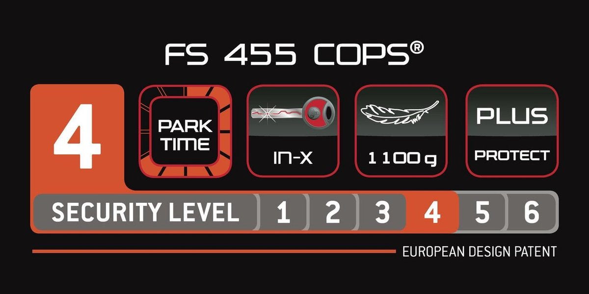 Vouwslot Trelock FS 455/85 Cops - Zwart