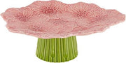 Bordallo Pinheiro Maria Flor Taartplateau - Roze/Groen - Aardewerk - Ø 28 cm
