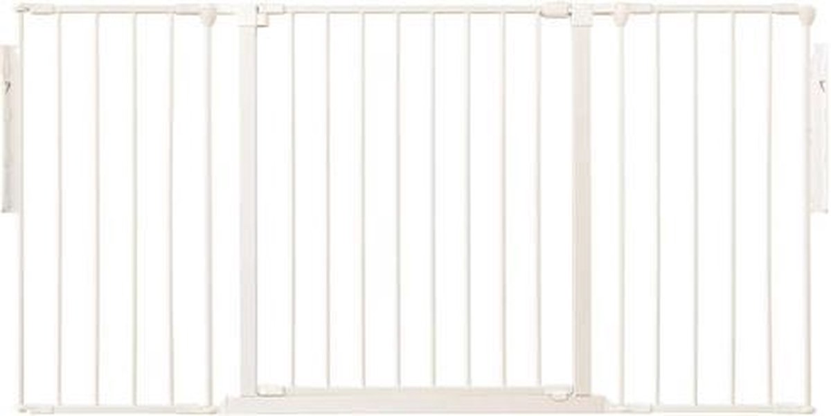 Babydan Flex S-WIT     =    Deurtje 72 cm + 2X Section 20 cm = Max 112cm ( incl. wandbevestiging)