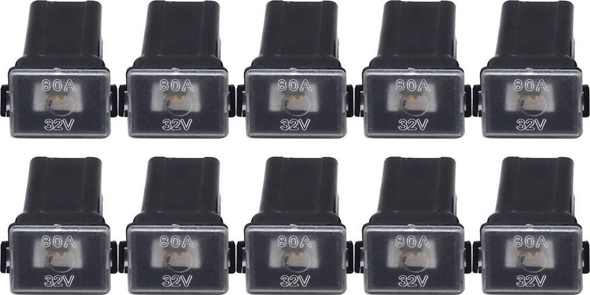 10 STKS Voertuig Auto Plastic Shell Rechte Vrouwelijke Terminal Push in Blade Cartridge PAL Fuse 80 Amp 32 V