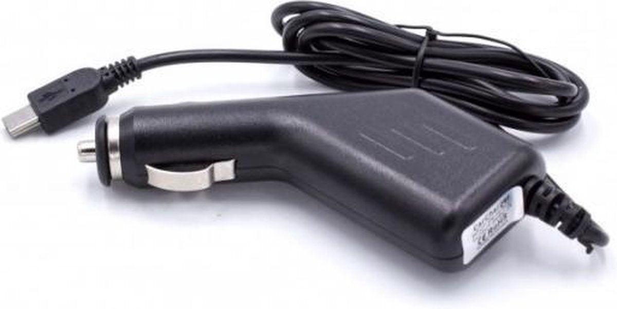 VHBW USB Micro B autolader met vaste kabel met TMC antenne - 2A / zwart - 0