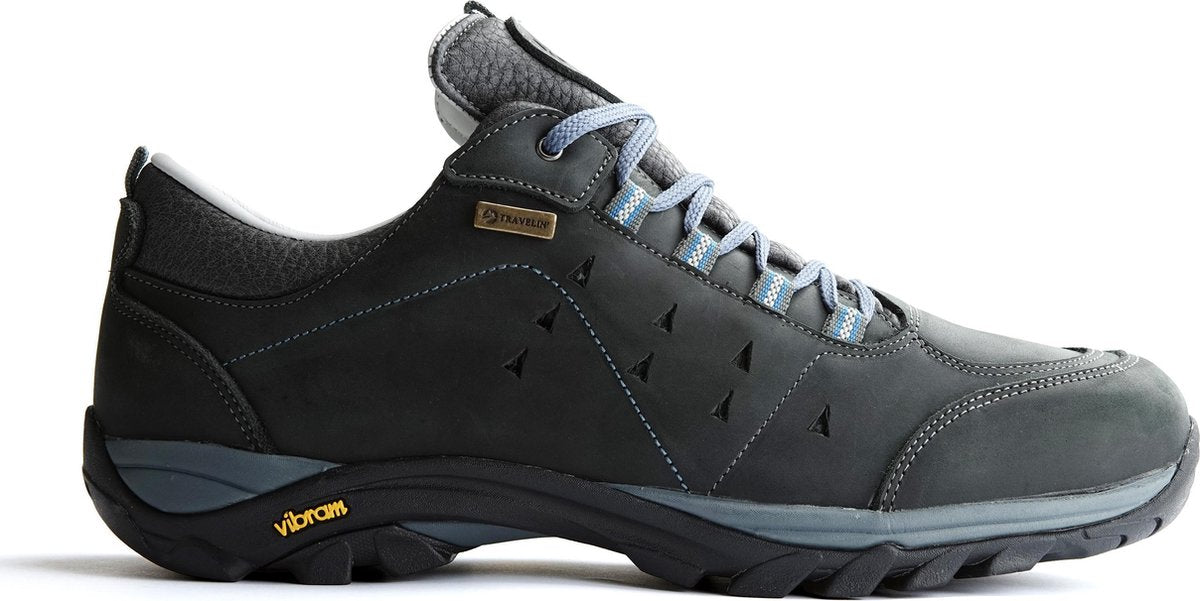 Travelin' Aarhus - Lage Heren wandelschoenen - Waterdicht en ademend - Grijs Leer - Maat 41