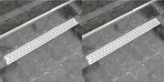 vidaXL Doucheafvoer 2 st rechthoekig lijn 1030x140 mm roestvrij staal