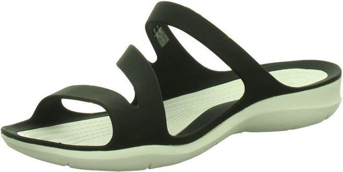 Crocs Swiftwater Slippers - Maat 37 - Vrouwen - zwart/wit Maat 37-38