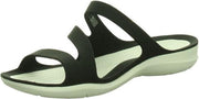 Crocs Swiftwater Slippers - Maat 37 - Vrouwen - zwart/wit Maat 37-38