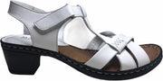 manlisa velcro 6 cm hakje lederen comfort sandalen S-103-S-064 wit mt 37