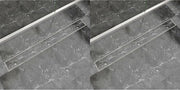vidaXL Doucheafvoer 2 st rechthoekig 1030x140 mm roestvrij staal