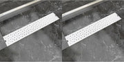 vidaXL Doucheafvoer 2 st rechthoekig bubbel 630x140 mm roestvrij staal