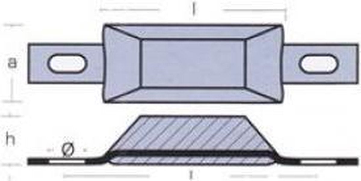 Zink anode met RVS strip 0