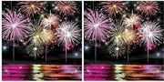 40x Kerst/nieuwjaar servetten met vuurwerk print 33 x 33 cm - wegwerpservetten/kerstservetten