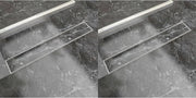 vidaXL Doucheafvoer 2 st rechthoekig 730x140 mm roestvrij staal
