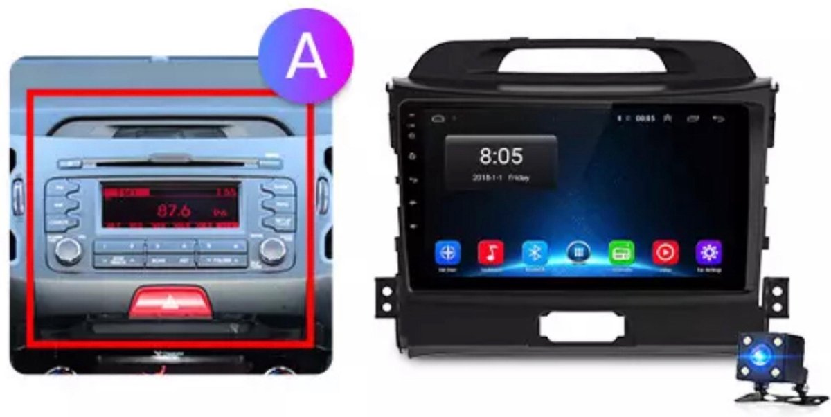 GRATIS CAMERA! Kia Sportage 2010-2015 Android 10 navigatie en multimediasysteem bluetooth USB WiFi 2+32GB