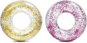 Intex Transparent Glitter zwemband - roze en goud - 107 centimeter
