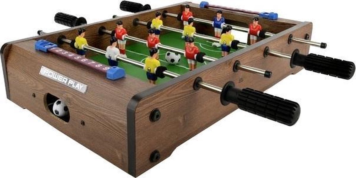 Power Play Tafelvoetbalspel Junior 20 Inch Bruin 16-delig