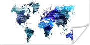 Wereldkaarten - Wereldkaart - Sterrenhemel - Blauw - 160x80 cm