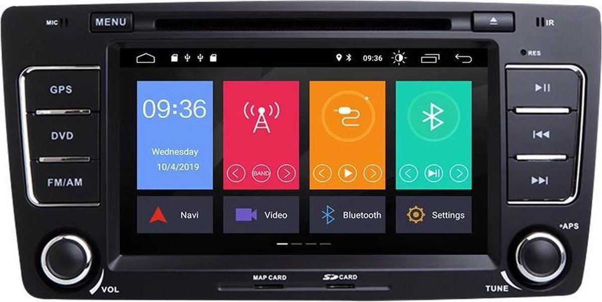 Skoda Octavia 2004-2012 ingebouwde carplay - Android 10 navigatie en multimediaspeler DVD speler Bluetooth USB WiFi Sd kaart 2+32GB