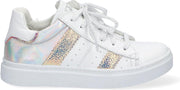 Braqeez 421300-591 Meisjes Lage Sneakers - Wit - Leer - Veters