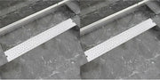 vidaXL Doucheafvoer 2 st rechthoekig bubbel 830x140 mm roestvrij staal