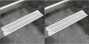 vidaXL Doucheafvoer 2 st rechthoekig golvend 530x140 mm roestvrij staal