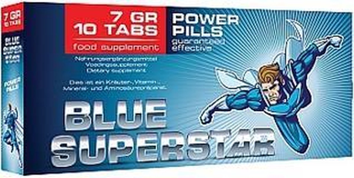 Blue Superstar Erectiepillen - Drogisterij - Erectiemiddelen - Blauw - Discreet verpakt en bezorgd