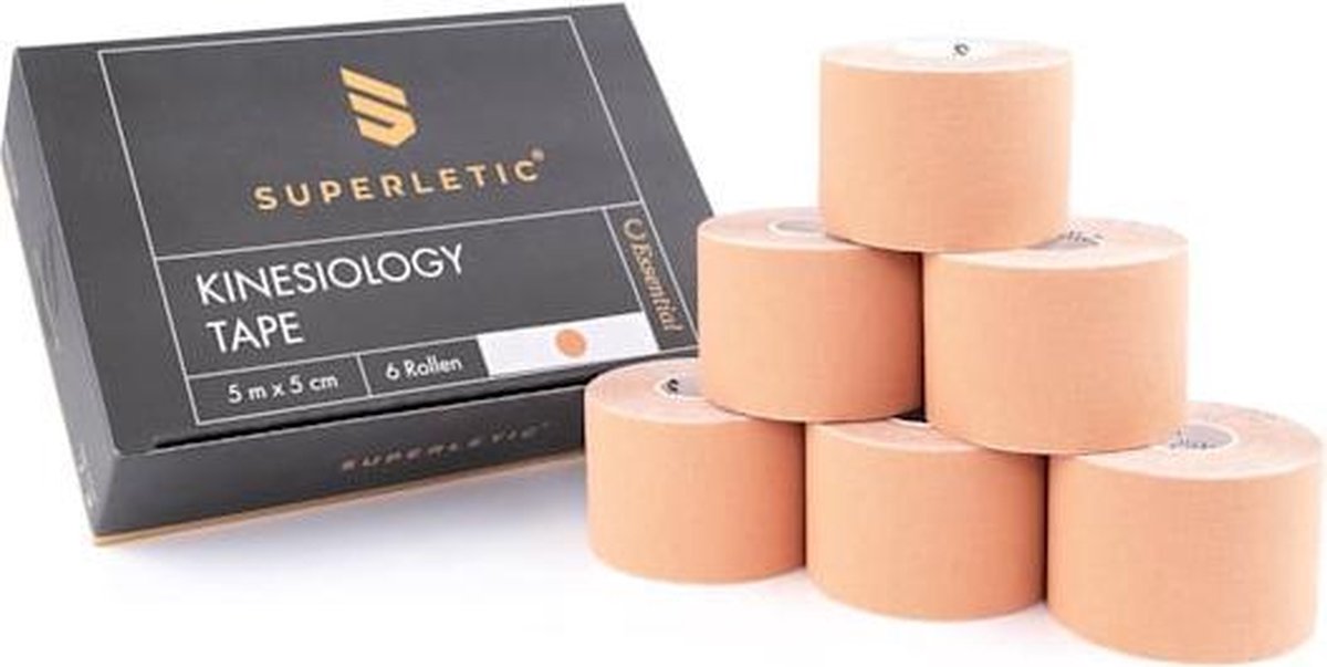 CAPITAL SPORTS Elek Kinesiotape - Sport tape rollen 5 m x 5 cm - katoen en acryl lijmlaag - waterproof - latexvrij