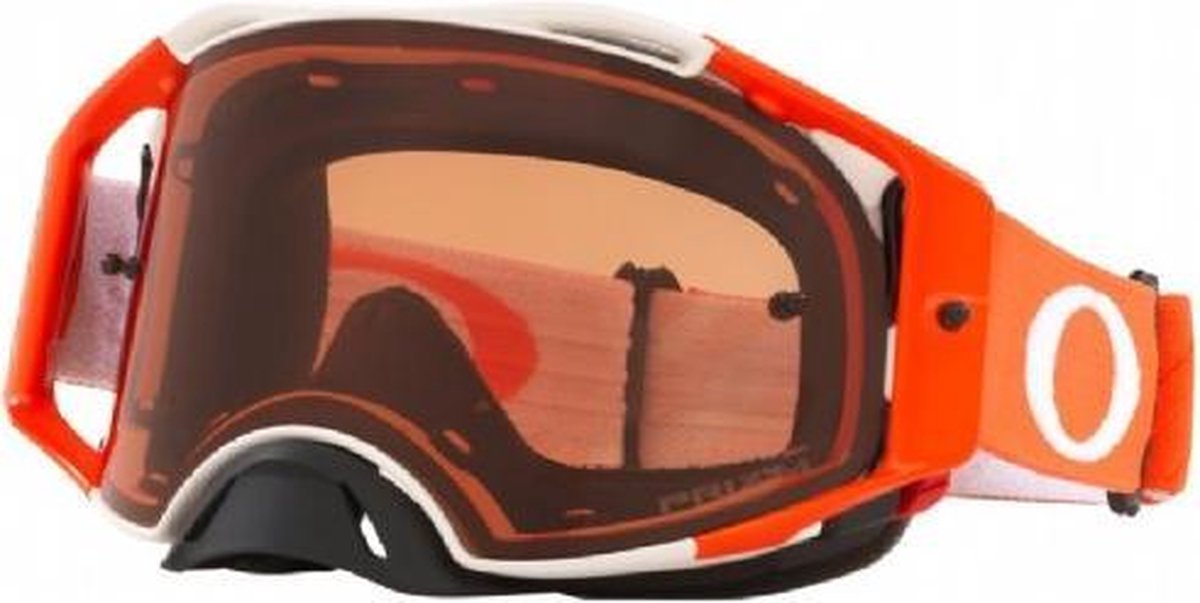 Sportbrillenshop - Oakley Airbrake MX Hazard White Orange/ Prizm Bronze - 7046-91