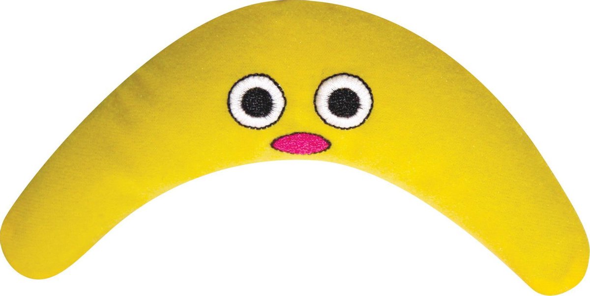 Petstages - Boomerang Buddy - geel - kattenspeeltje - banaan - kattenkruid - catnip