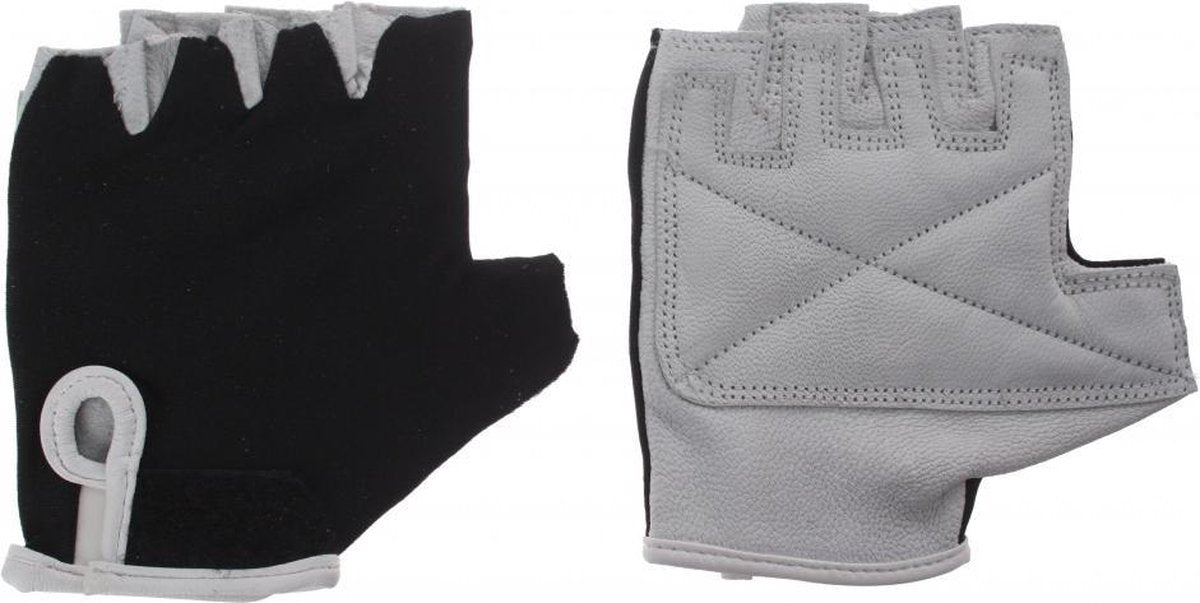 fietshandschoenen Comfort leer/gel grijs/zwart maat XL