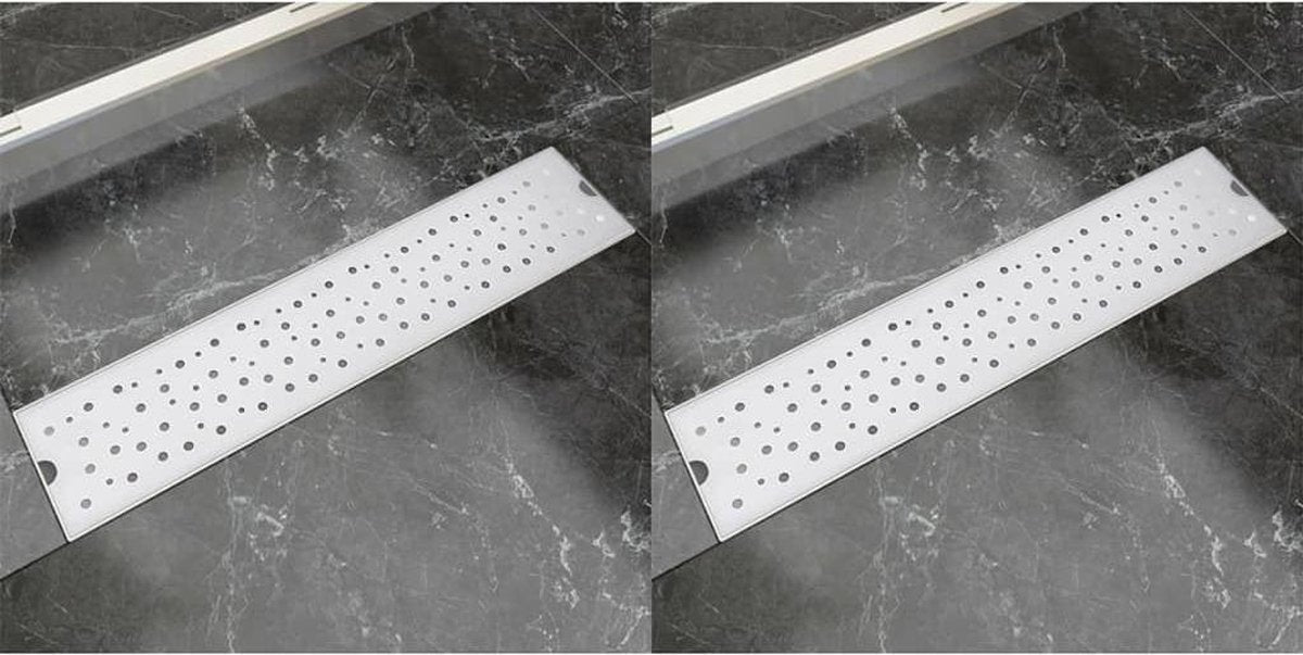 vidaXL Doucheafvoer 2 st rechthoekig bubbel 530x140 mm roestvrij staal