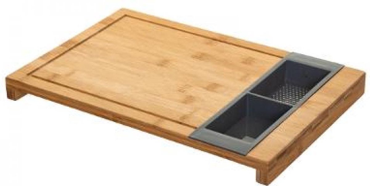 5five Bamboe Snijplank Met 2x Afneembare Opvangbak 40 X 27 Cm- keukengerei-bamboe-duurzaam