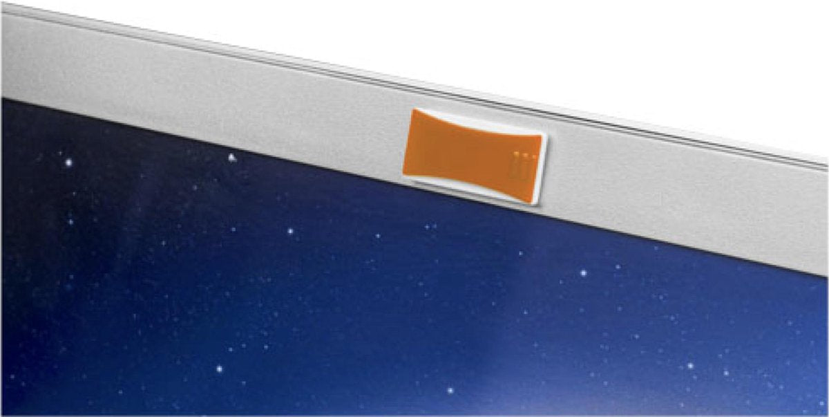 Webcam blokker met slider - Oranje - 3 stuks