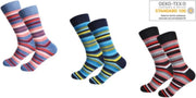 GIANVAGLIA DAMES SOKKEN KATOEN/BLAUW/GEEL/ROOD/ZWART/ARGYLE/GERUIT/ 6 PAAR MAAT 35-38