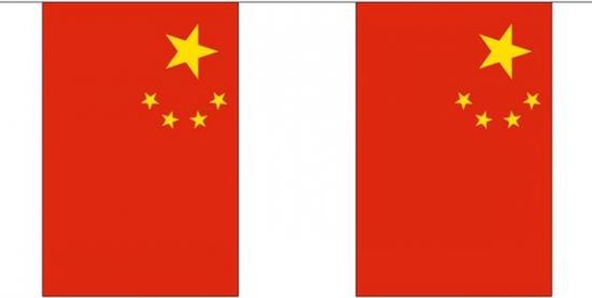 3x Buiten vlaggenlijn China 3 meter - Chinese vlag - Supporter feestartikelen - Landen decoratie en versieringen