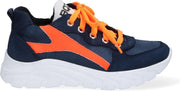 Braqeez 421308-520 Jongens Lage Sneakers - Blauw - Leer - Veters