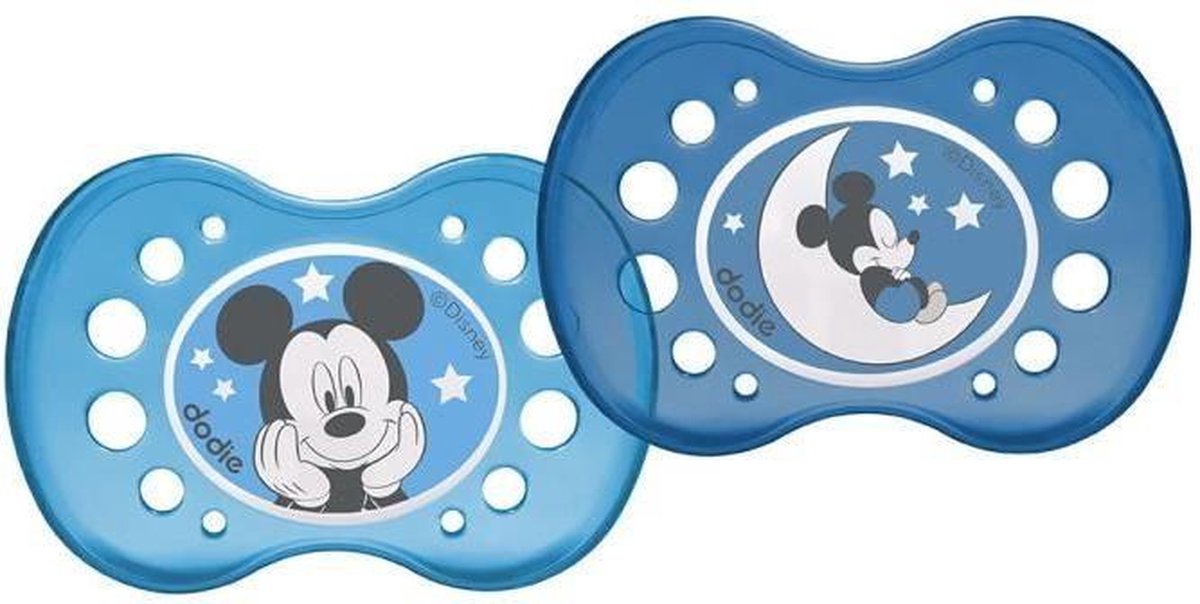 DODIE 2 Anatomische fopspenen Disney Night Mickey 18 m +