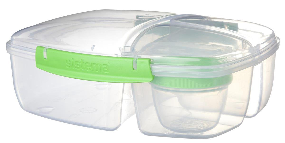 Sistema To Go Vershouddoos - Lunchbox - Met 3 Compartimenten - Limoengroen - 2 Liter