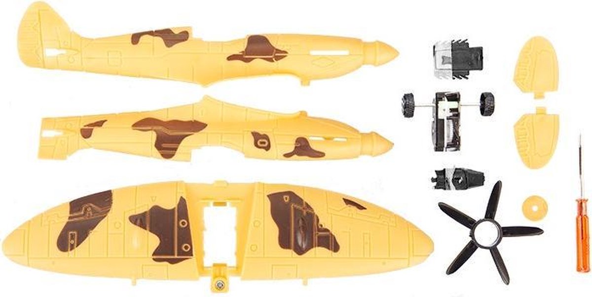 Pms Bouwpakket Army Fighter Jet Plane 16 Cm Geel 10-delig