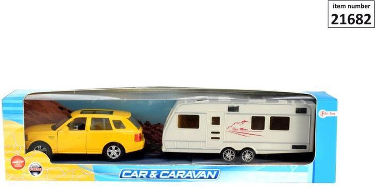 Toi Toys Die-Cast auto met caravan