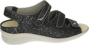 Durea 7350 K - Volwassenen Platte sandalenDames Sandalen - Kleur: Zwart - Maat: 42.5