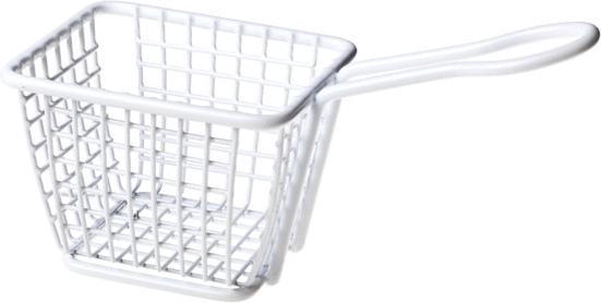 FRY BASKET WHITE PLATED 10.3X7.8X7.8CM