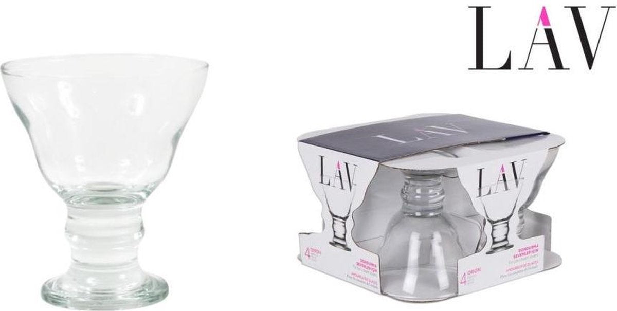 Set van 4 mooie glazen ijscoupes/ijsbeker - LAV - 25.5cl