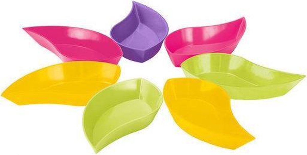 Zak! Designs aqua blad snackset van 7 stuks