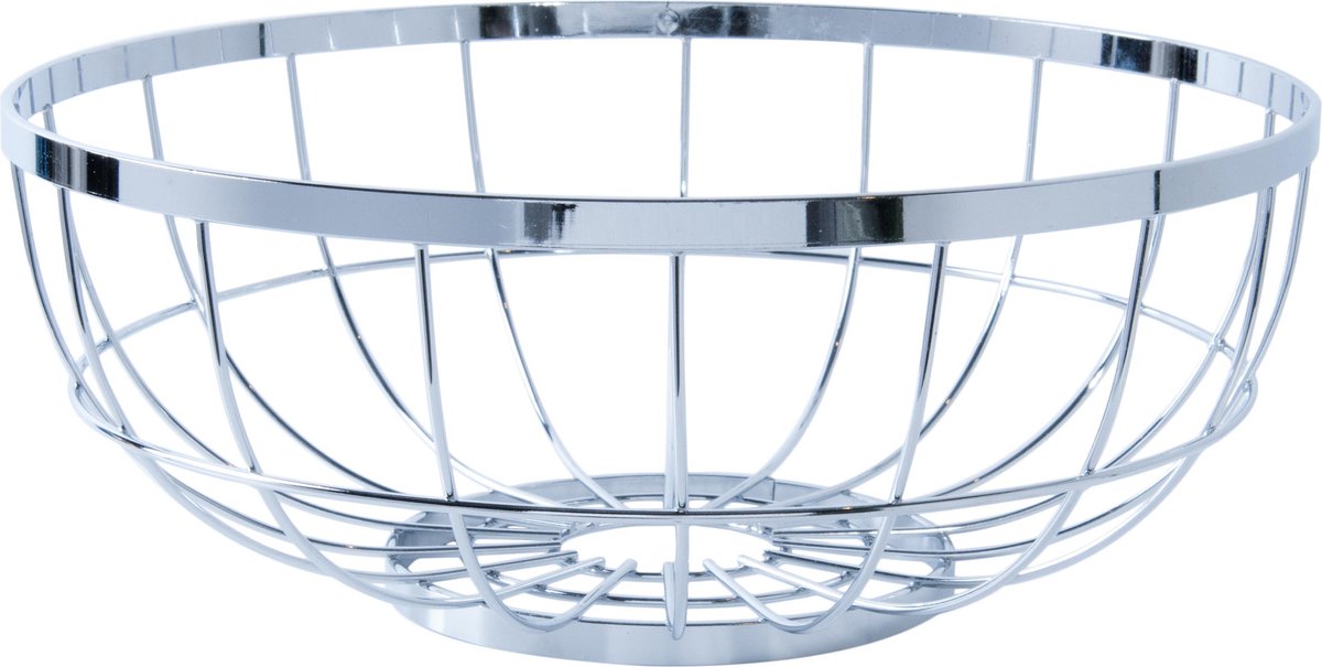 Fruit basket Open Grid metal chrome plated