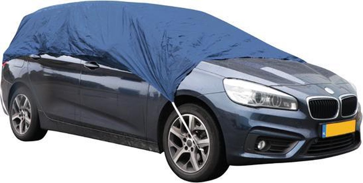 Carpoint Polyester Dakhoes Maat L MPV - Afdekhoes - 404x188x68cm - Blauw