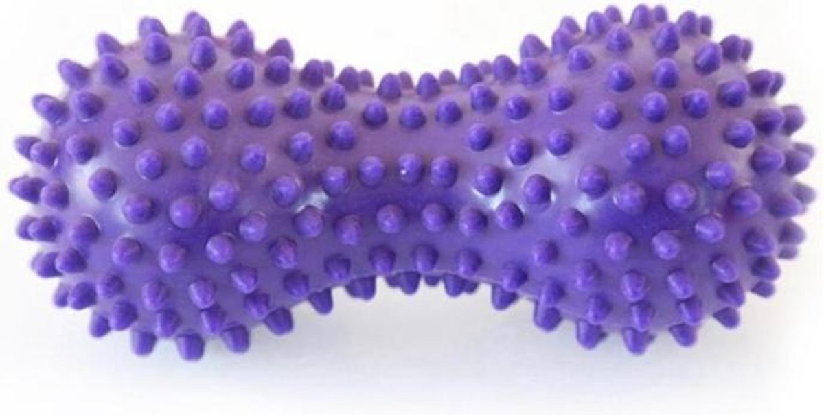 Rolmassage voor spieren – Stekelig plastic massage – Peanut Ball – 15 cm - Massage bal - Voeten Massage -Yoga fitness - Stress bal – Zelfmassage - Spierpijn - Trigger point - been hand pols voet nek rug massage | Lacrosse Bal - Paars