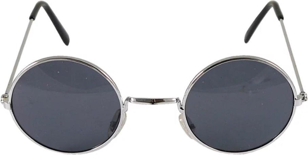 Bril - Donker glas - Zilver frame - Rond