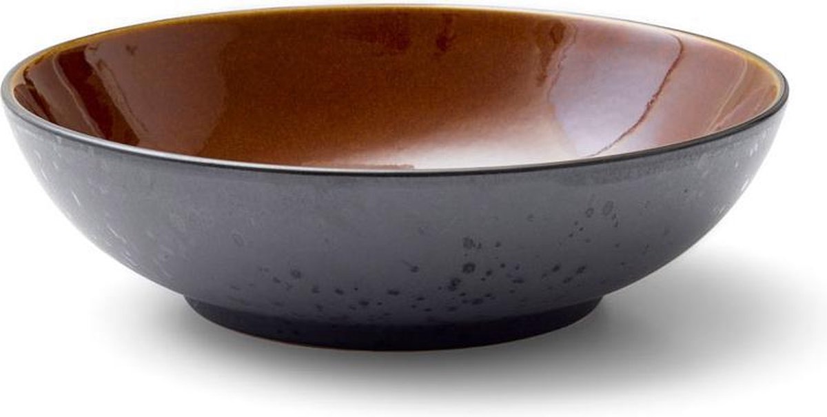 Bitz - Slakom amber / zwart - Diameter 24 cm - Hoogte 6 cm